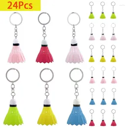 Keychains 24Pcs 6 Colours Cute Badminton Keychain Keyring Car Holder Bag Pendant Jewellery Gifts Key Chains Charm