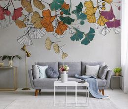 Wallpapers Custom Ginkgo Biloba Mural Wallpaper Wall Decorations Living Room Decoration Papel De Parede 3 D Home Improvement