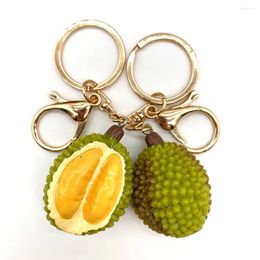 Keychains Simulation Durian Keychain Creative Fruit Food Model Mobile Phone Bag Car Pendant Ornaments Gift Trinket Llavero