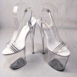 Dance Shoes Sequined Sexy 20cm Super High Heels Pole Dancing Crystal Sandals Club Heel