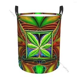 Laundry Bags Bathroom Basket Abstract Leaves Trip Folding Dirty Clothes Hamper Bag Home Storage