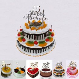 Party Supplies Personalised Engraved Acrylic Mirror Cake Topper Any Name Date Wedding Bithday Decor