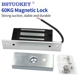 Lock 60KG 130Lbs Electric Magnetic Lock Side Mount/Embedded Mount Wood Glass DC 12V Electromagnetic Door Lock Security Protection