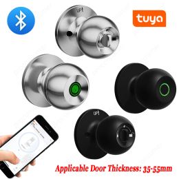Lock Tuya Smart Door Knob Fingerprint Door Lock Bluetooth Smart Lock Biometric Door Lock App Control TypeC Charging 3 Unlocking Ways