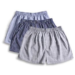 Summer thin Fashion casual plaid sleep bottoms men 100% cotton shorts sleepwear male Pyjamas pants S 240403