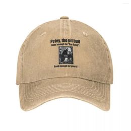 Ball Caps Petey The Pit Bull Cowboy Hat Funny Sunhat Men Cap Women'S