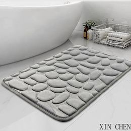 Bath Mats Cobblestone Embossed Mat Non-slip Bathroom Carpets In Wash Basin Bathtub Side Floor Rug Shower Room Absorbent