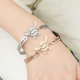 Link Bracelets Ohana Means Family Anime Bracelet Stainless Steel Jewellery Cute Bangle Couple Gift For Girlfriend