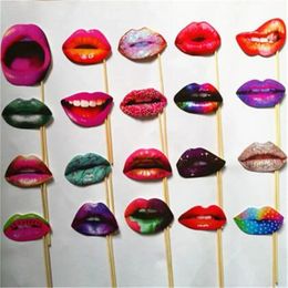 20pcs/set adult Funny Funny Lip Bocal Diy Photobooth Props Decoração de casamento DIY Photo Booth Birthday Party Decorações