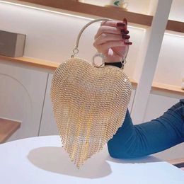 Cheap Store 90% Off Wholesale Bags Tassel Heart-shaped Evening Dress Banquet Handbag Diamond Inlaid Small Cheongsam Warm Shoulder Crossbody Bag luxury handbags