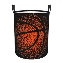 Laundry Bags Folding Basket Basketball Dots Round Storage Bin Large Hamper Collapsible Clothes Bucket Organizer Dirty