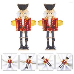 Table Cloth Christmas Napkin Rings Party Supplies Buckle Dining Nutcracker Shaped El Holders Alloy