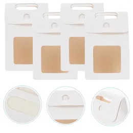 Take Out Containers 12 Pcs Window Gift Bag Food Container Cupcake Package With Clear Packaging Dessert White Card