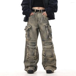 Women's Jeans 2024 Techwear Style Punk Hip Hop Vintage Wide Leg Women Multi-pocket Casual Baggy Cargo Pants