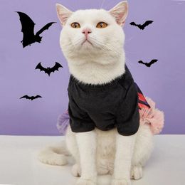 Dog Apparel Halloween Pet Dress Soft Polyester Costume Cute Print Cat Outfit Easy Wearing Clothes For Teddy
