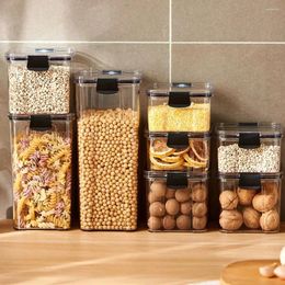 Storage Bottles Moisture-proof Transparent Sealed Tank With Lid Grain Organiser Food Container Seasoning Jars Box