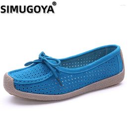 Casual Shoes SIMUGOYA Summer Womens Flat Selling Plus Size Women Ladies Loafers Breathable Zapatos Planos Mujer35-43