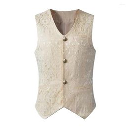 Men's Vests Men Waistcoat Button Coat Formal Dress Gothic Steampunk Vest For Affordable Brand