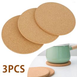 Table Mats Cork Pot Mat Heat Resistant Round Pans Holder Bowl Pad Placemats Coasters Worktop Saver Cup Tableware Kitchen Gadget