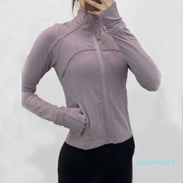 2024 Long lululemenI Yoga Sleeve Outfits Cropped Sports Jacket Women Zip Fiess Winter Warm Gym Top Activewear Running Coats Workout Clothes Woman jh668