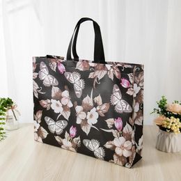Shopping Bags Reusable Non-Woven Fabric Bag Butterfly Printing Eco Foldable Large Capacity Travel Storage Tote Shopper