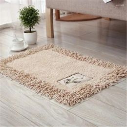 Bath Mats Simple Solid Colour Thickened Bathroom Non-slip Pad 60x90cm Rectangular Home Floor Mat Fashion Household Decoration Small Rugs