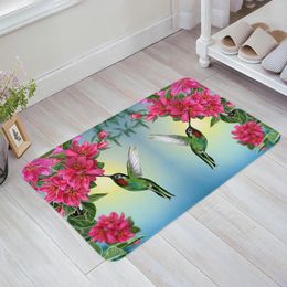 Carpets Flower Hummingbird Home Doormat Decoration Flannel Soft Living Room Carpet Kitchen Balcony Rugs Bedroom Floor Mat