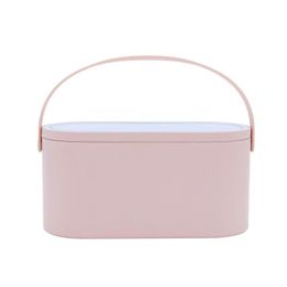 2024 LED Light Mirror Portable Cosmetics Touch Light Storage Vanity Mirror One Object Dual Purpose Makeup Organiser Box Withfor portable for