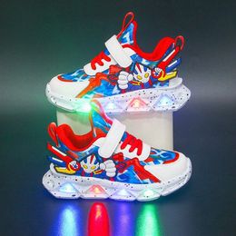 boys girls children runner kids shoes sneakers casual Trendy Blue red shoes sizes 22-36 R8p1#