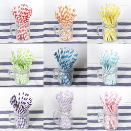 Disposable Cups Straws Paper Pipette Biodegradable Striped Straw Summer Cold Drink Juice Drinking Wedding Party Decoration Supplies