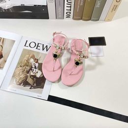 Womens Sandals Flip flop Classic Flat Heels Slippers Denim Slide With Chain Mule Beach Shoes Ladies Slip On Non slip Casual Shoe Rubbe Sole Luxurys Pink Scuffs