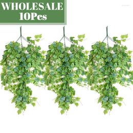 Decorative Flowers Wholesale 10pcs 90CM Artificial Plants Vines Fake Grass For Christmas Wedding Party Home Balcony Wall Hanging Decoration