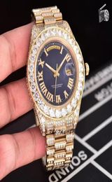 Luxus -Herren -Designer -Uhren 45mm ICED Out Watch Alle Diamond Automatic Mechanical Movement Sweep Self -Wicking -Armbanduhren 6934131