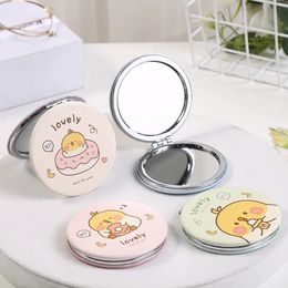 2024 1pc mini maquiagem compacta espelho de desenho animado portátil dobrável portátil make up espelhos espelhos cosméticos para presente para mini espelho de maquiagem dobrável