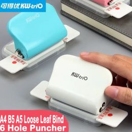 Punch Mini Paper 6Hole Puncher DIY A4 B5 A5 Loose Leaf Bind Hole Punch Mannual Paper Cutter School Office Supplies Stationary