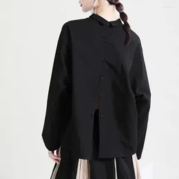 Women's Blouses SuperAen 2024 Autumn/Winter Dark Style Design Back Button Up Shirt Long Sleeve Streetwear Shirts