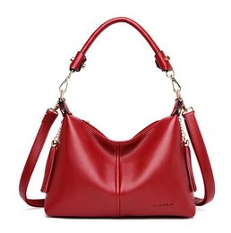 2024 new women's bag, middle-aged women's bag, Korean style tassel mom bag, simple and fashionable one-shoulder crossbody bag, trendy handbag