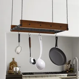 Kitchen Storage Hanging Pot Holder Pan Shelf Cookware 12-Hook Rack Ideal Gift