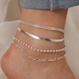 Anklets Minimalist Style Silver Sexy Personality Women's Chain Feet Copper Plated Hypoallergenic Girl