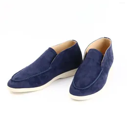 Casual Shoes High Top Flat Slip On Men's Driving Lady Round Toe Kid Suede Comfy Drive Female Walk