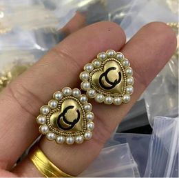 20style Classic Luxurys Designer Fashion G-Letter Brand 18K Gold Plated 925 Silver Letter Earring Women Crystal Rhinestone Pearl Earring