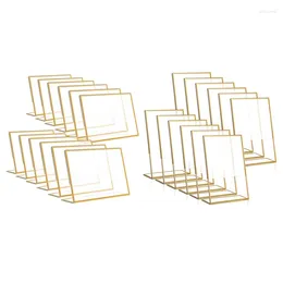 Frames 12PCS Gold Frame Acrylic Sign Holder Wedding Table Number Slanted Menu Double Sided Stand 4X6inch