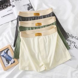 3PCS/Pack M-4XL 100% Cotton Pyjama Pants Loose Big Size Boxers Briefs Underwear High Elastic Waist Comfortable Mens Panties 240327