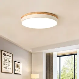 Ceiling Lights Ultra-Thin Lamp Led In The Living Room Balcony Solid Wood Lamps Bedroom Light Round