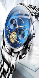 Homens assistem aço inoxidável Black Wrist Watches Business Transonce Imperperperperole Casual Quartz Classic Luminous Luxury Chronógrafo W9427844
