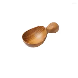 Tea Scoops Teak Teaspoon Japanese-Style Household Solid Wood Cute Sugar Spoon Paint-Free Wax-Free