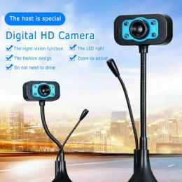 Webcams Hd Usb2.0 Computer Camera Driverfree Allglass Lens Builtin Microphone for Pc Laptop Desktop Live Video Online Class