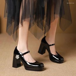 Dress Shoes High Heels Women Marie Janes Chunky Lolita Sandals Summer Designer 2024 Walking Pumps Brand Femme Zapatillas