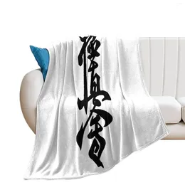 Blankets Woollen Blanket Kyokushin Karate Symbol Kyokushinkai Dojo Training 1Super Soft Resist Wrinkling Summer Camps Sofa Premium