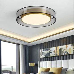 Ceiling Lights LED Lamp All Copper Modern Living Room Light Nordic Simple Round Bedroom Decorative